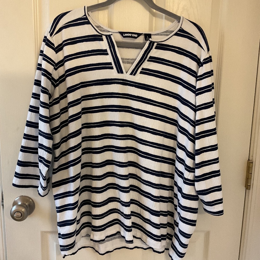 Land's End striped gauze tunic - Picture 3 of 3